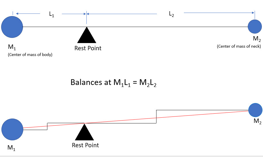 Simple drawing showing derivation of the balance equations for an electric guitar